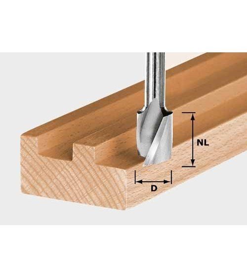 Festool spiralinė freza grioveliams HW, kotelis 8 mm HW Spi S8 D6/16