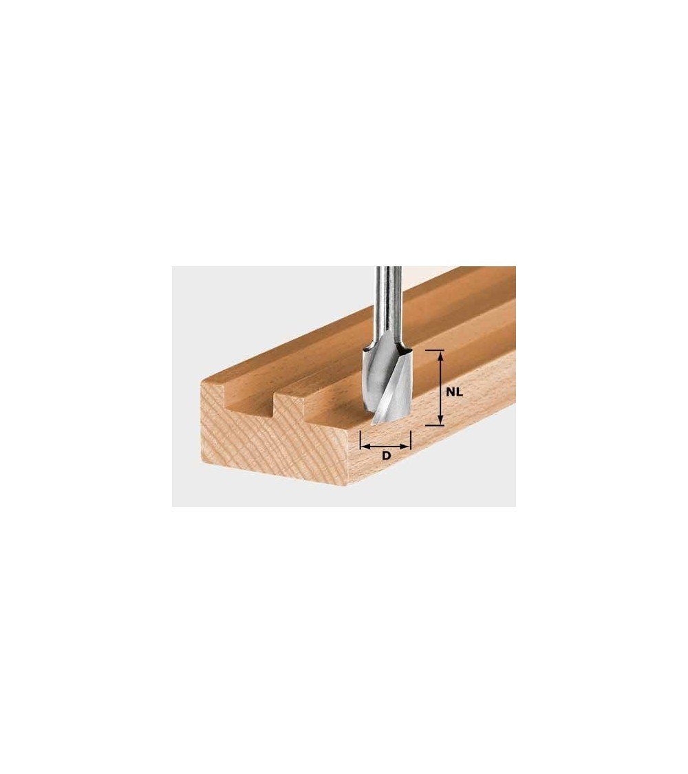 Festool spiralinė freza grioveliams HW, kotelis 8 mm HW Spi S8 D6/16