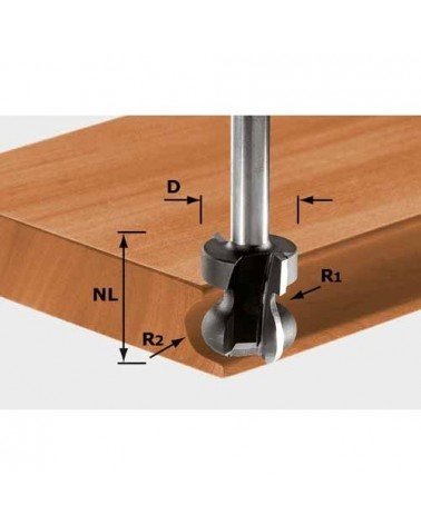 Festool turētāju frēze HW, kāts 8 mm HW S8 D22/16/R2,5+6