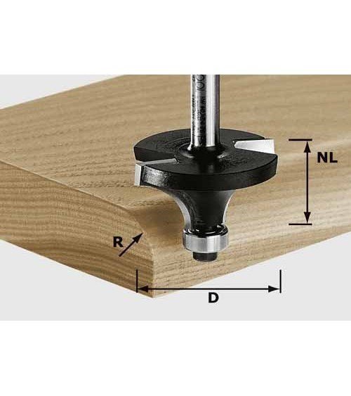 FESTOOL Фреза скругляющая HW, хвостовик 12 мм HW S12 D63/32/R25