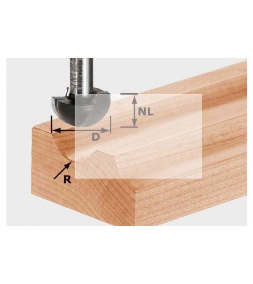 Festool gropju frēze HW, kāts 8 mm HW S8 R9,7