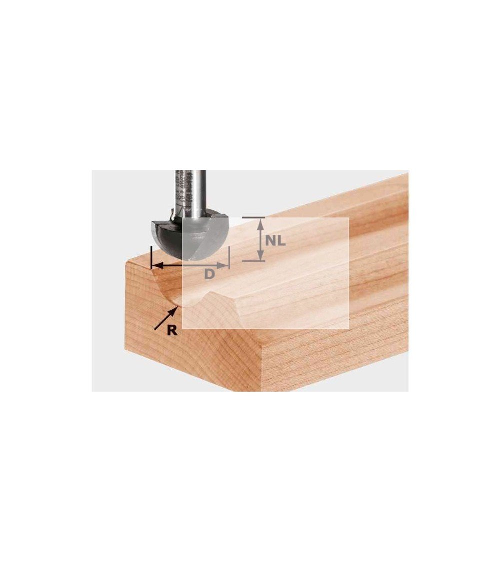 Festool gropju frēze HW, kāts 8 mm HW S8 R9,7