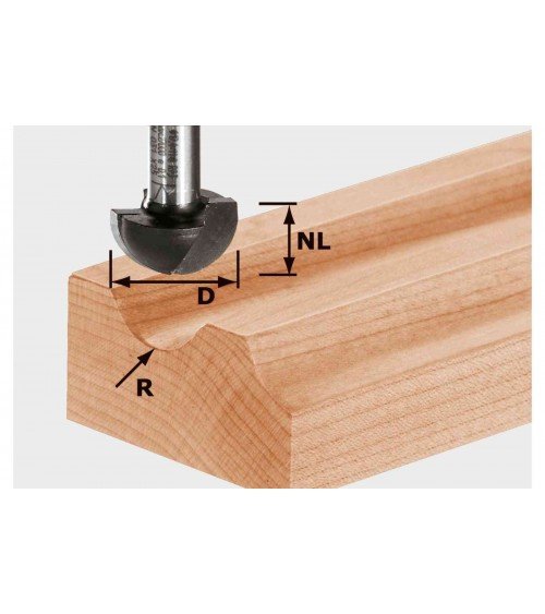 Festool gropju frēze HW, kāts 8 mm HW S8 R12,7