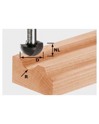 Festool gropju frēze HW, kāts 8 mm HW S8 R12,7