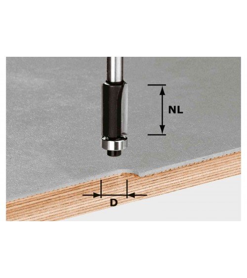 Festool malu frēze HW, kāts 8 mm HW S8 D12,7/NL25
