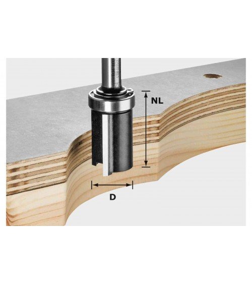 Festool malu frēze HW, kāts 8 mm HW S8 D19/NL25