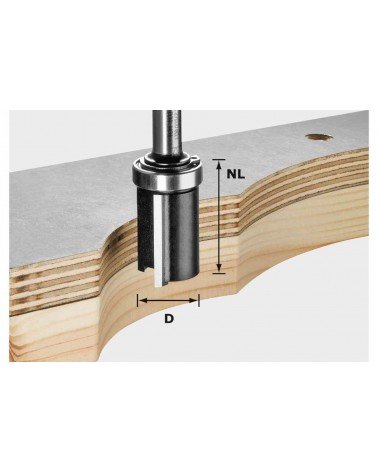 Festool malu frēze HW, kāts 8 mm HW S8 D19/NL25