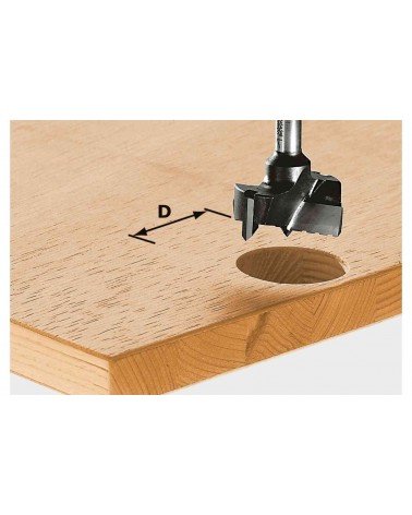 Festool frēze-urbis HW, kāts 8 mm HW S8 D20