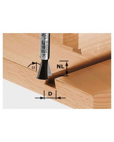 FESTOOL Фреза «ласточкин хвост» HW S8 D14,3/13,5/15°