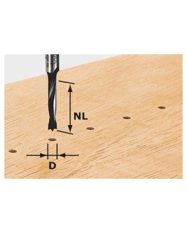 Festool frēze-urbis HW, kāts 8 mm HW D3/16
