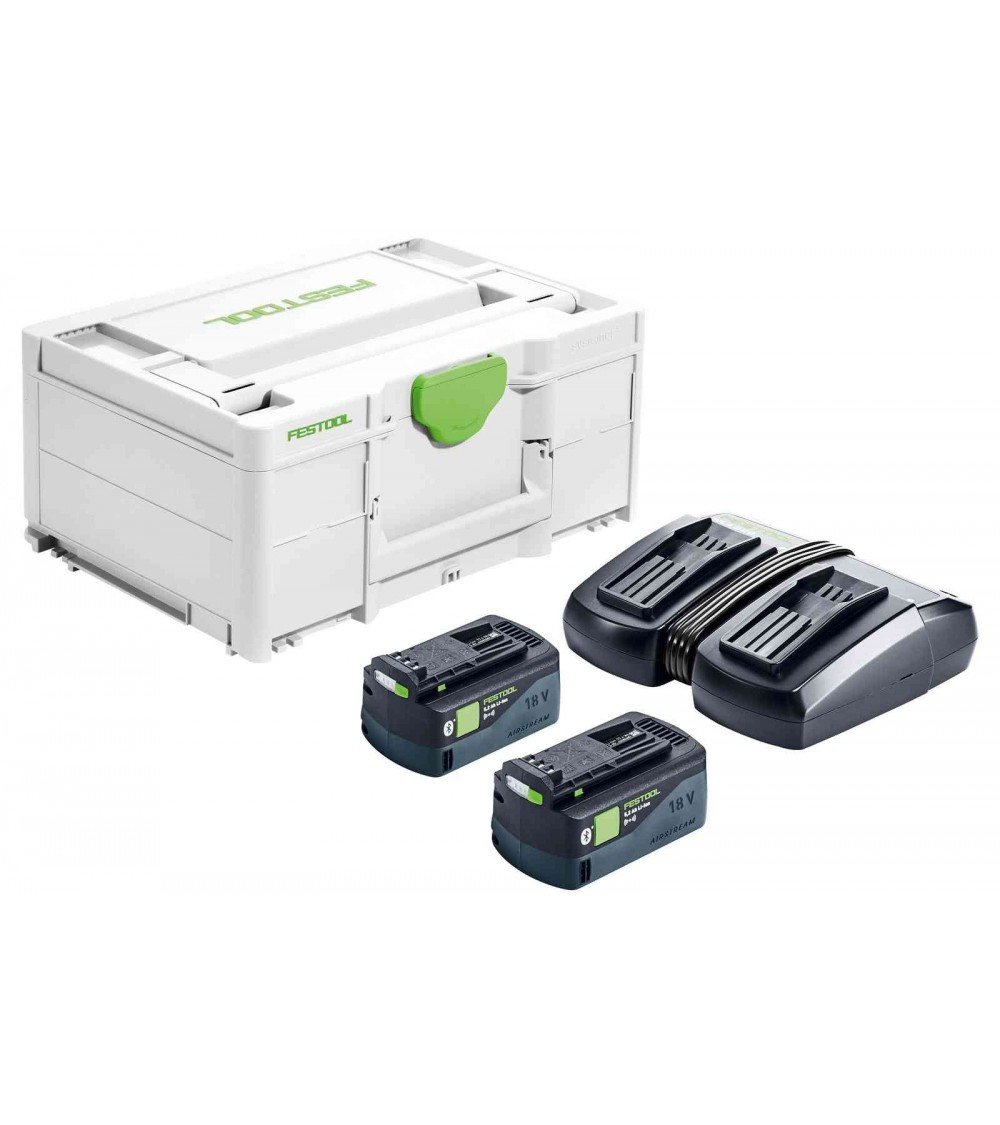 Akumuliatorių ir įkroviklio rinkinys SYS 18V 2x5,2/TCL 6 DUO Festool