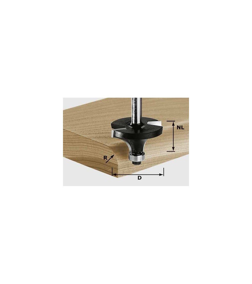 FESTOOL Apvalinimo freza HW, kotelis 8 mm HW S8 D31,7/R9,5 KL