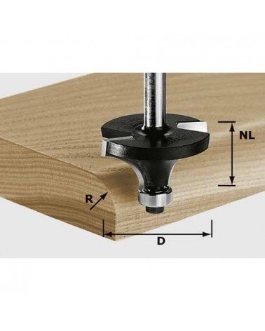 FESTOOL Apvalinimo freza HW, kotelis 8 mm HW S8 D31,7/R9,5 KL